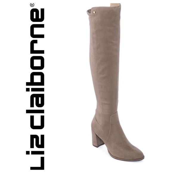 liz claiborne womens anabella over the knee block heel zip boots